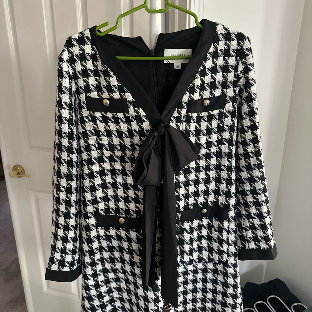 Tuckernuck Pomander Place Coco Tweed Bow Dress - Size Large